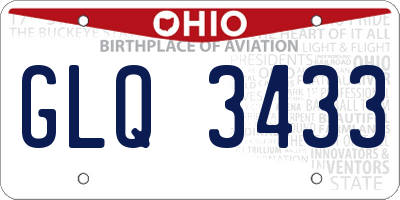 OH license plate GLQ3433