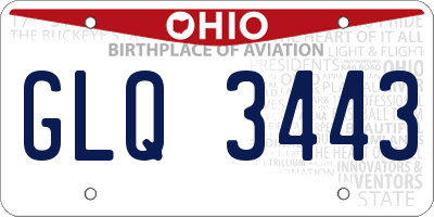 OH license plate GLQ3443