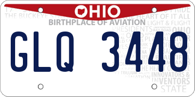 OH license plate GLQ3448