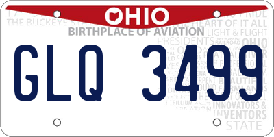 OH license plate GLQ3499