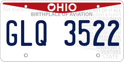 OH license plate GLQ3522