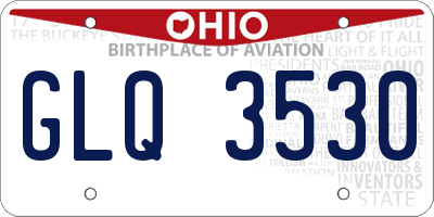 OH license plate GLQ3530