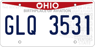OH license plate GLQ3531