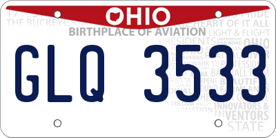 OH license plate GLQ3533