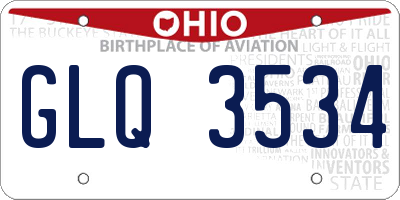 OH license plate GLQ3534