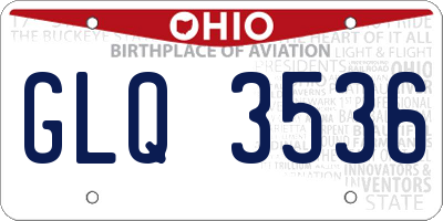 OH license plate GLQ3536