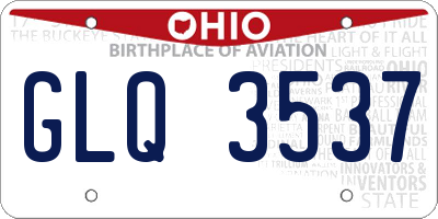 OH license plate GLQ3537