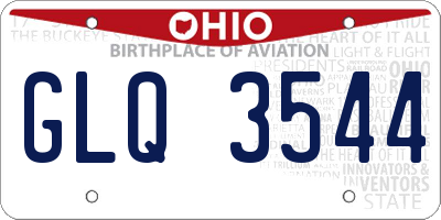 OH license plate GLQ3544