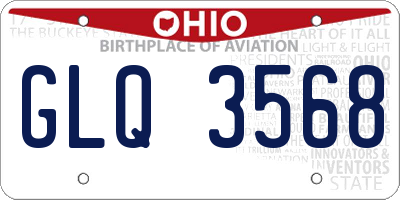 OH license plate GLQ3568