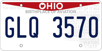 OH license plate GLQ3570