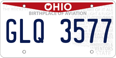 OH license plate GLQ3577