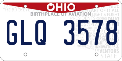 OH license plate GLQ3578