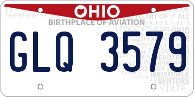 OH license plate GLQ3579