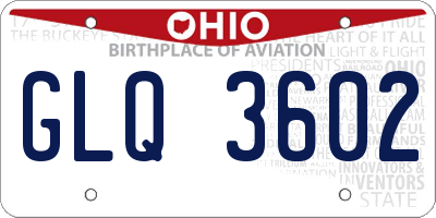 OH license plate GLQ3602
