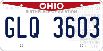 OH license plate GLQ3603