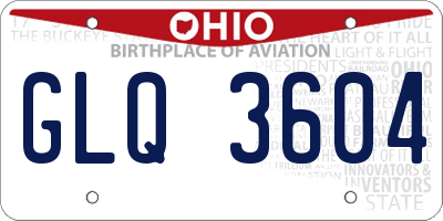 OH license plate GLQ3604
