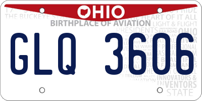 OH license plate GLQ3606