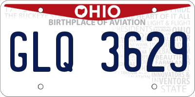 OH license plate GLQ3629