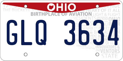 OH license plate GLQ3634