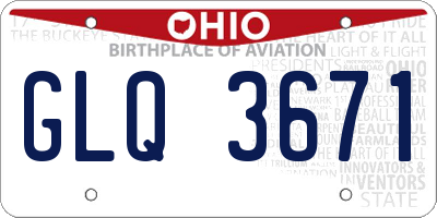 OH license plate GLQ3671