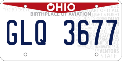 OH license plate GLQ3677