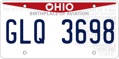 OH license plate GLQ3698