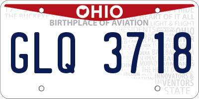OH license plate GLQ3718