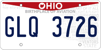 OH license plate GLQ3726