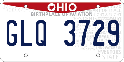 OH license plate GLQ3729