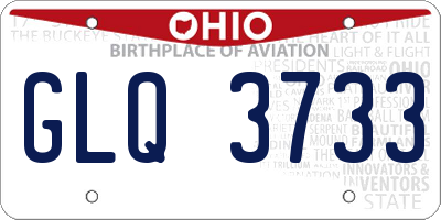 OH license plate GLQ3733