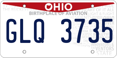 OH license plate GLQ3735