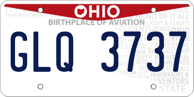 OH license plate GLQ3737