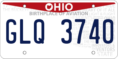OH license plate GLQ3740