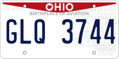 OH license plate GLQ3744