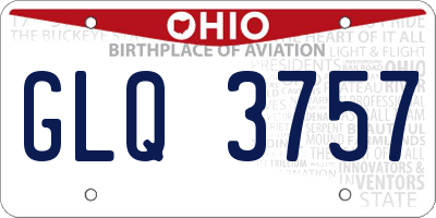 OH license plate GLQ3757