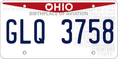 OH license plate GLQ3758