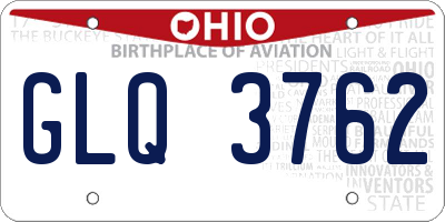 OH license plate GLQ3762