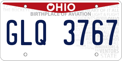 OH license plate GLQ3767