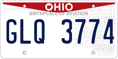 OH license plate GLQ3774