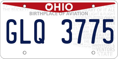 OH license plate GLQ3775