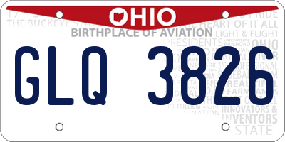 OH license plate GLQ3826