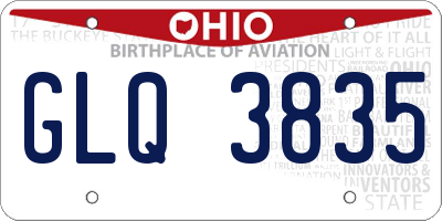 OH license plate GLQ3835