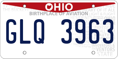 OH license plate GLQ3963
