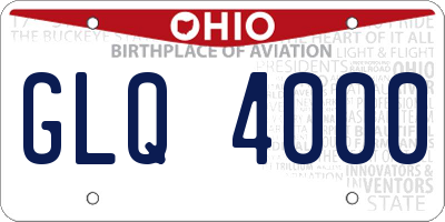 OH license plate GLQ4000