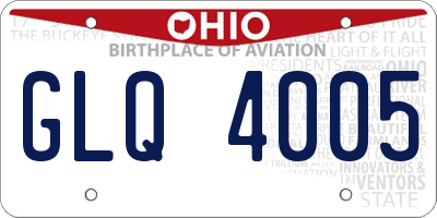 OH license plate GLQ4005
