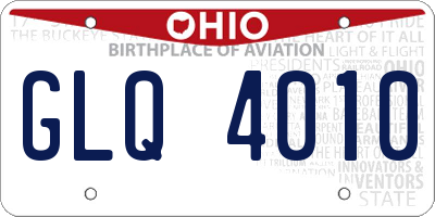 OH license plate GLQ4010