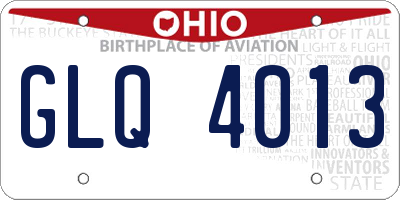 OH license plate GLQ4013