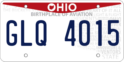 OH license plate GLQ4015