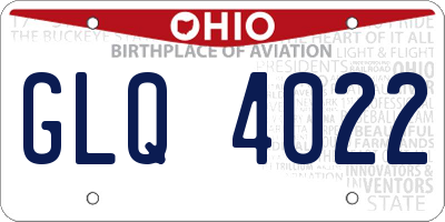 OH license plate GLQ4022