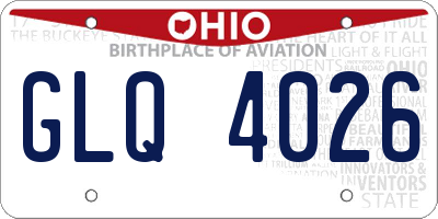 OH license plate GLQ4026